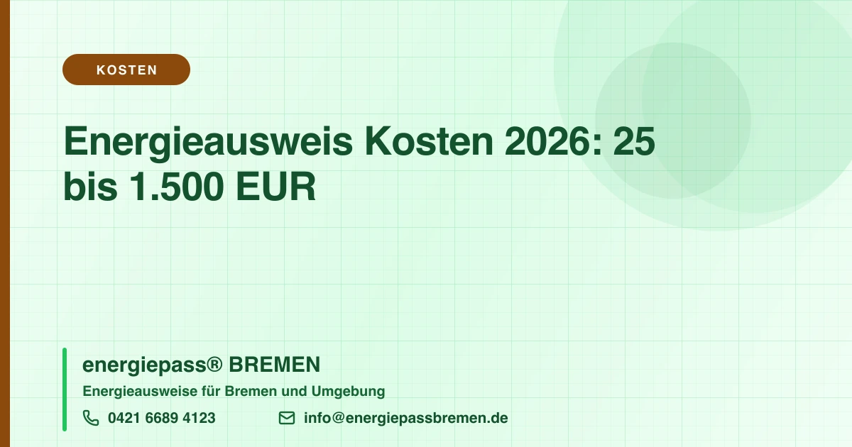 Energieausweis Kosten 2026: Was Sie wirklich zahlen (EFH, MFH, Gewerbe)