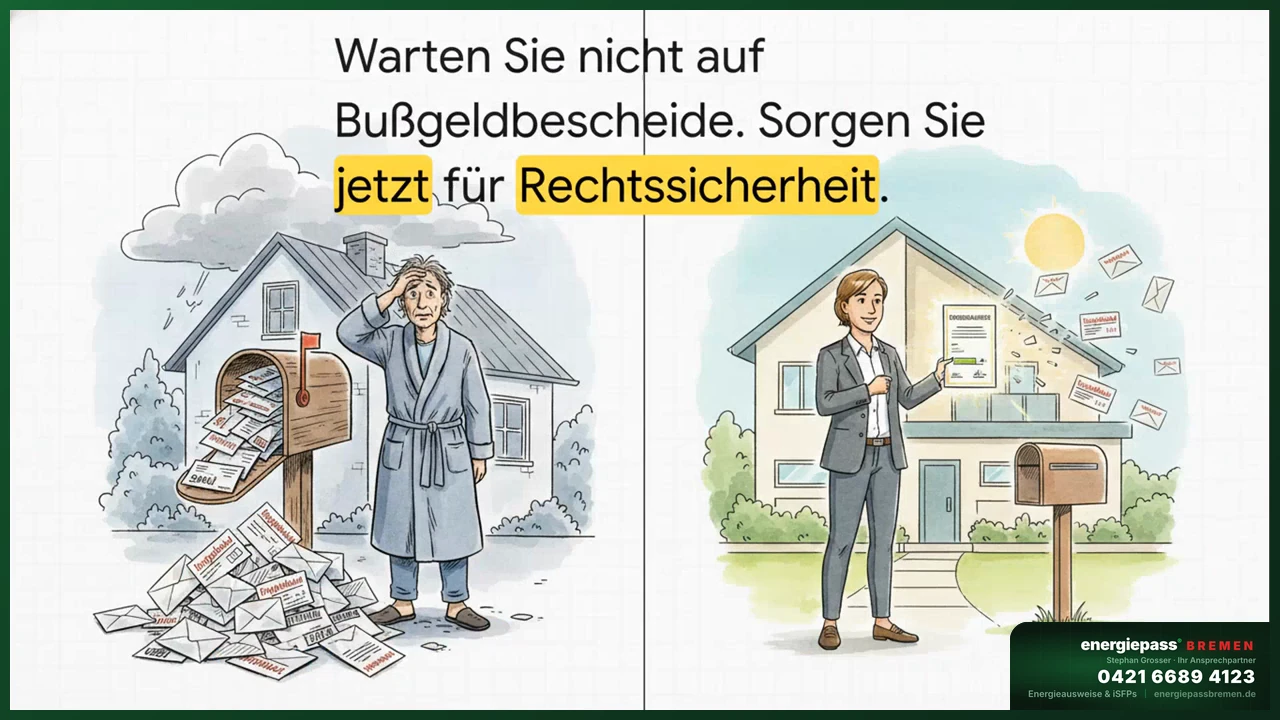 Bußgeldkatalog Paragraph 108 GEG — Strafen pro Verstoß für Eigentümer und Makler