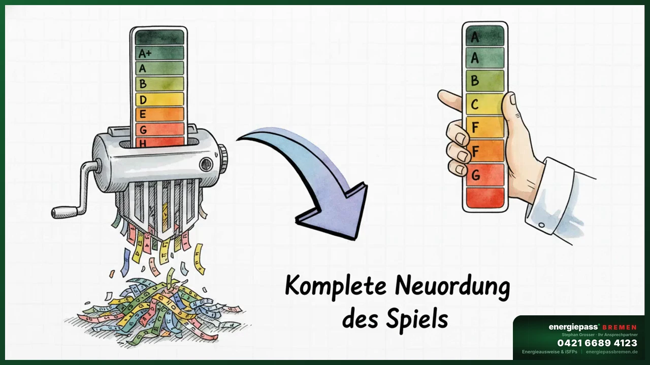 Bisherige deutsche Sonderweg-Skala — warum neun Klassen auf sieben komprimiert werden
