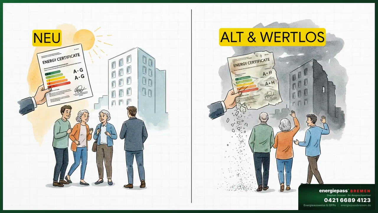 Nachkriegsbauten Bremen-Nord und Vegesack — typische Klasse F und G Einstufung