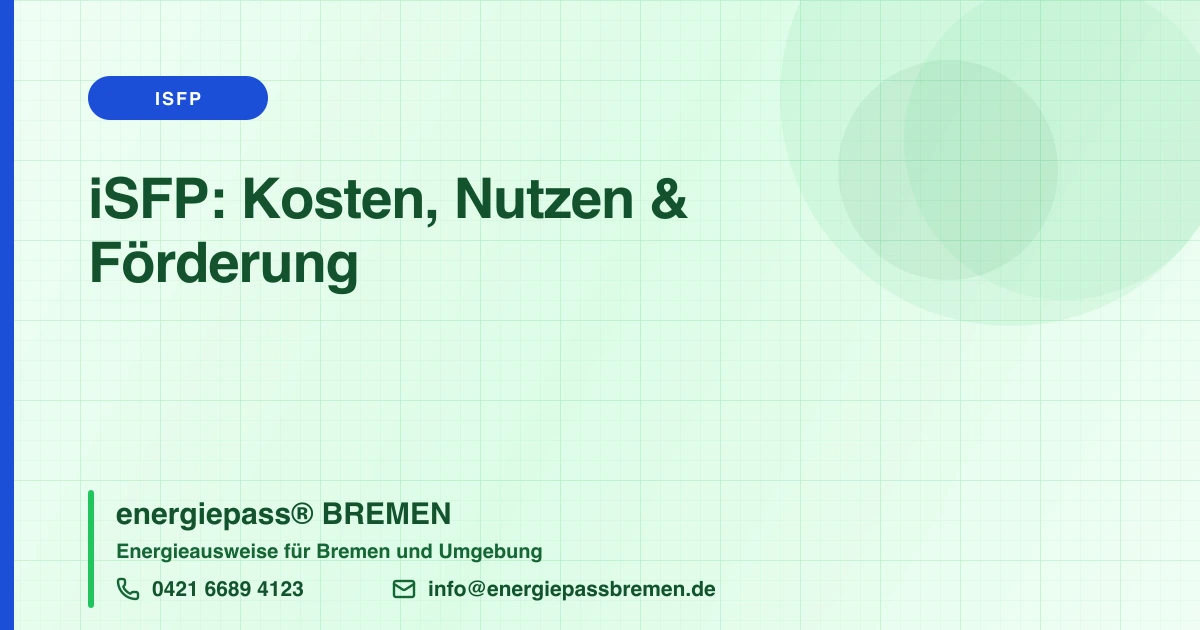 Individueller Sanierungsfahrplan (iSFP): Kosten, Nutzen & Förderung