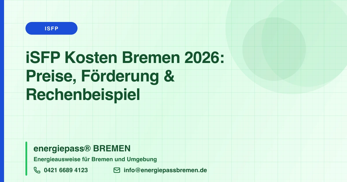 iSFP Kosten in Bremen: Was ein Sanierungsfahrplan wirklich kostet, und warum er sich rechnet